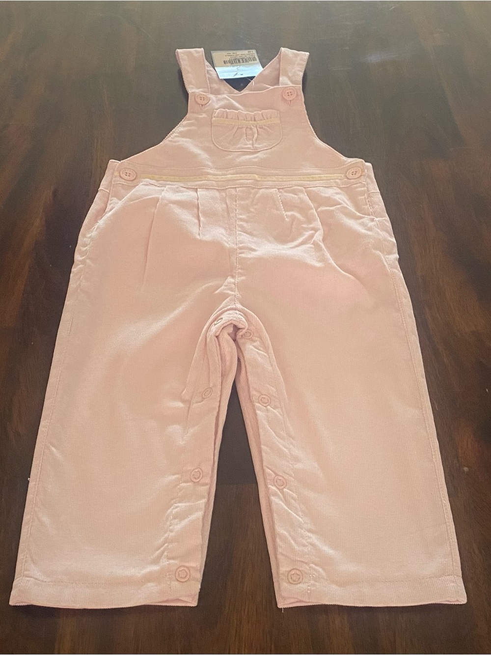 babycottons Light Pink Corduroy Overalls for Kids